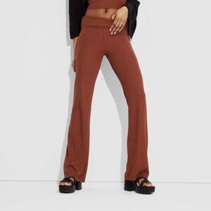 Wild Fable Brown Flared Fold Over Pants size XS